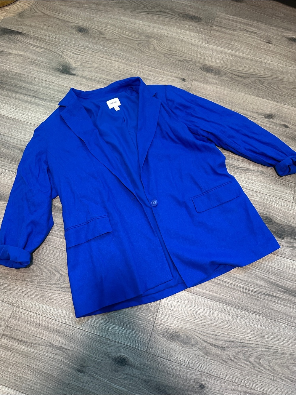 Nine West Royal Blue Single-Button Relaxed Blazer